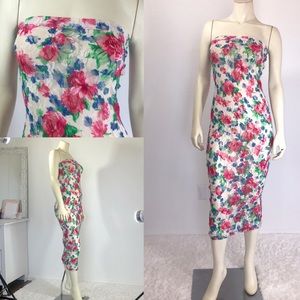 Floral lace tube dress